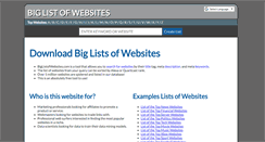 Desktop Screenshot of biglistofwebsites.com